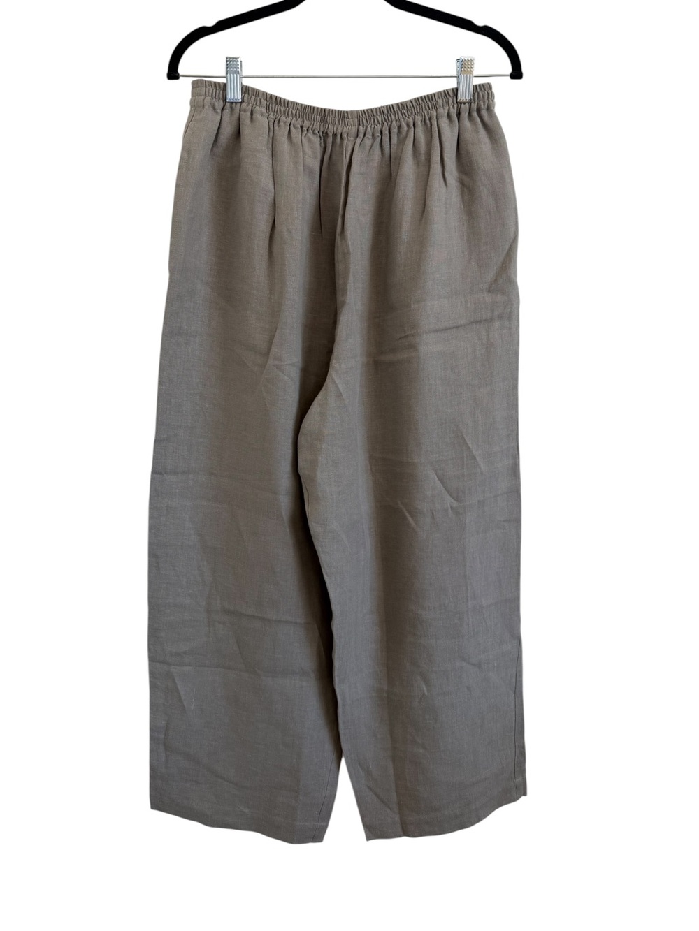 Eskandar Linen Wide Leg Pants Taupe Grey